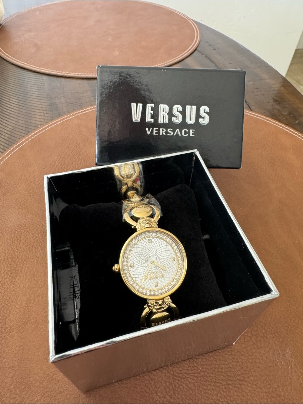 Versace Gold Women's Crystal-Accent Bracelet Watch